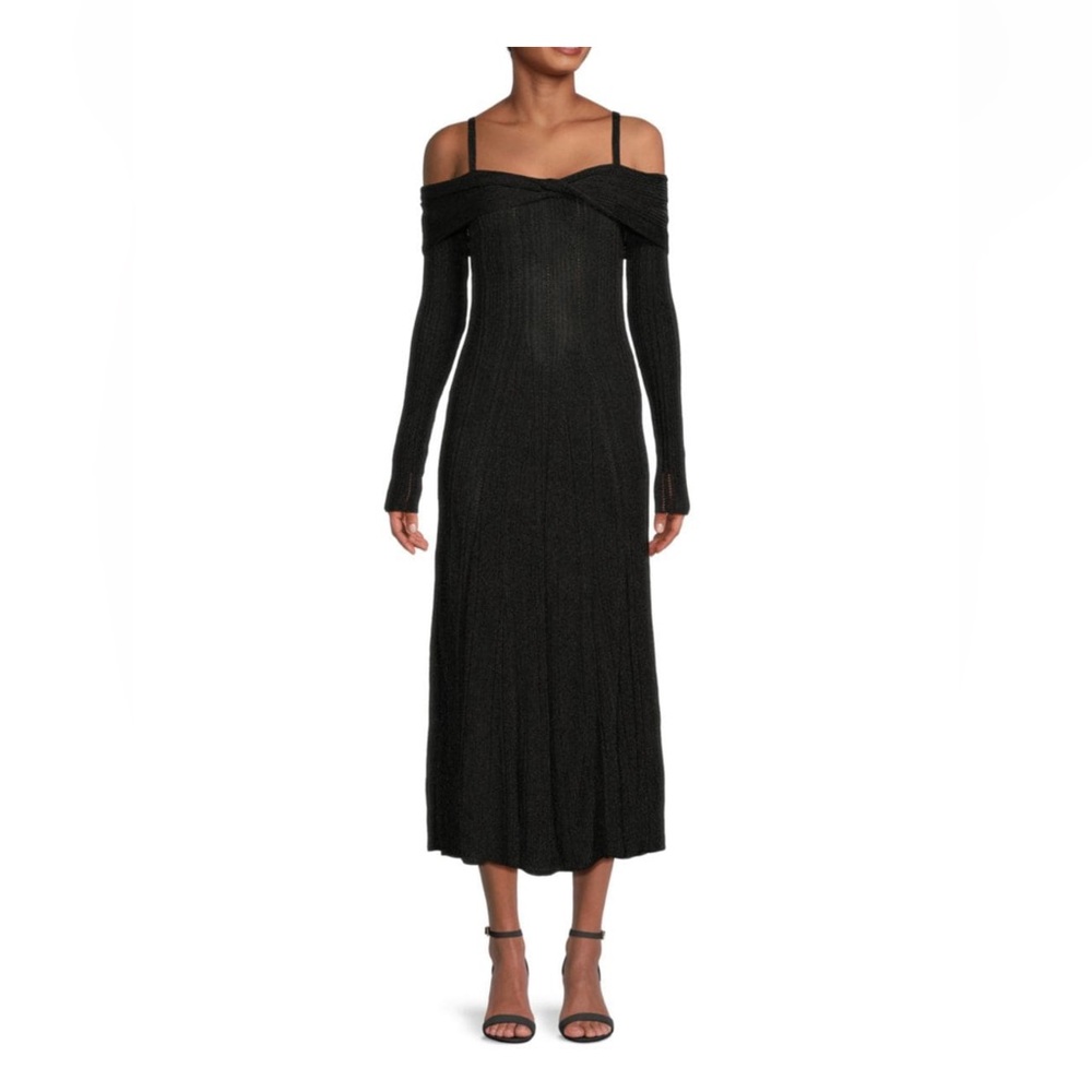 Jason Wu Black Long Sleeve Off-Shoulder Dress NWT